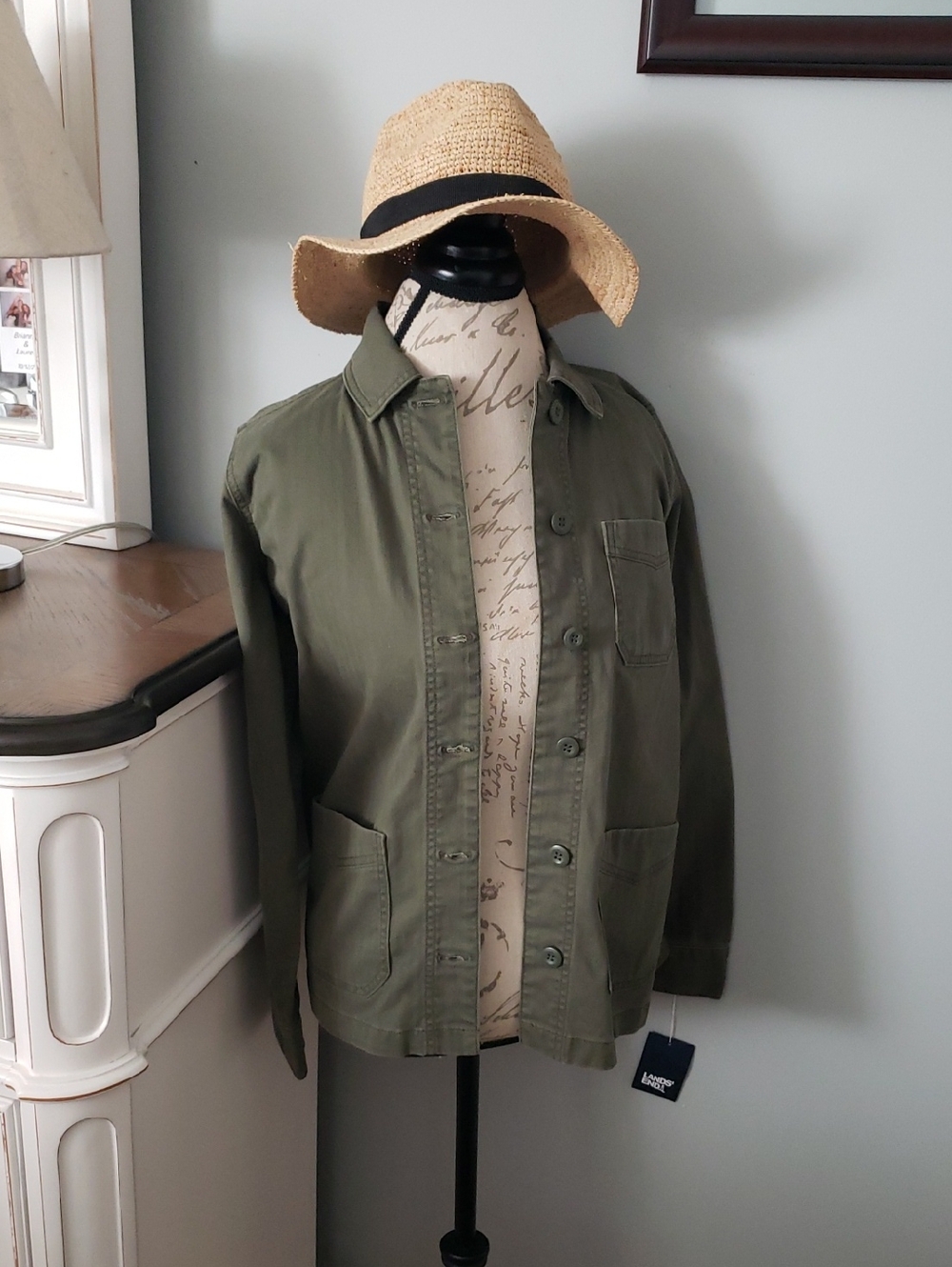 Lands' End Olive Green Military-Style Field Jacket